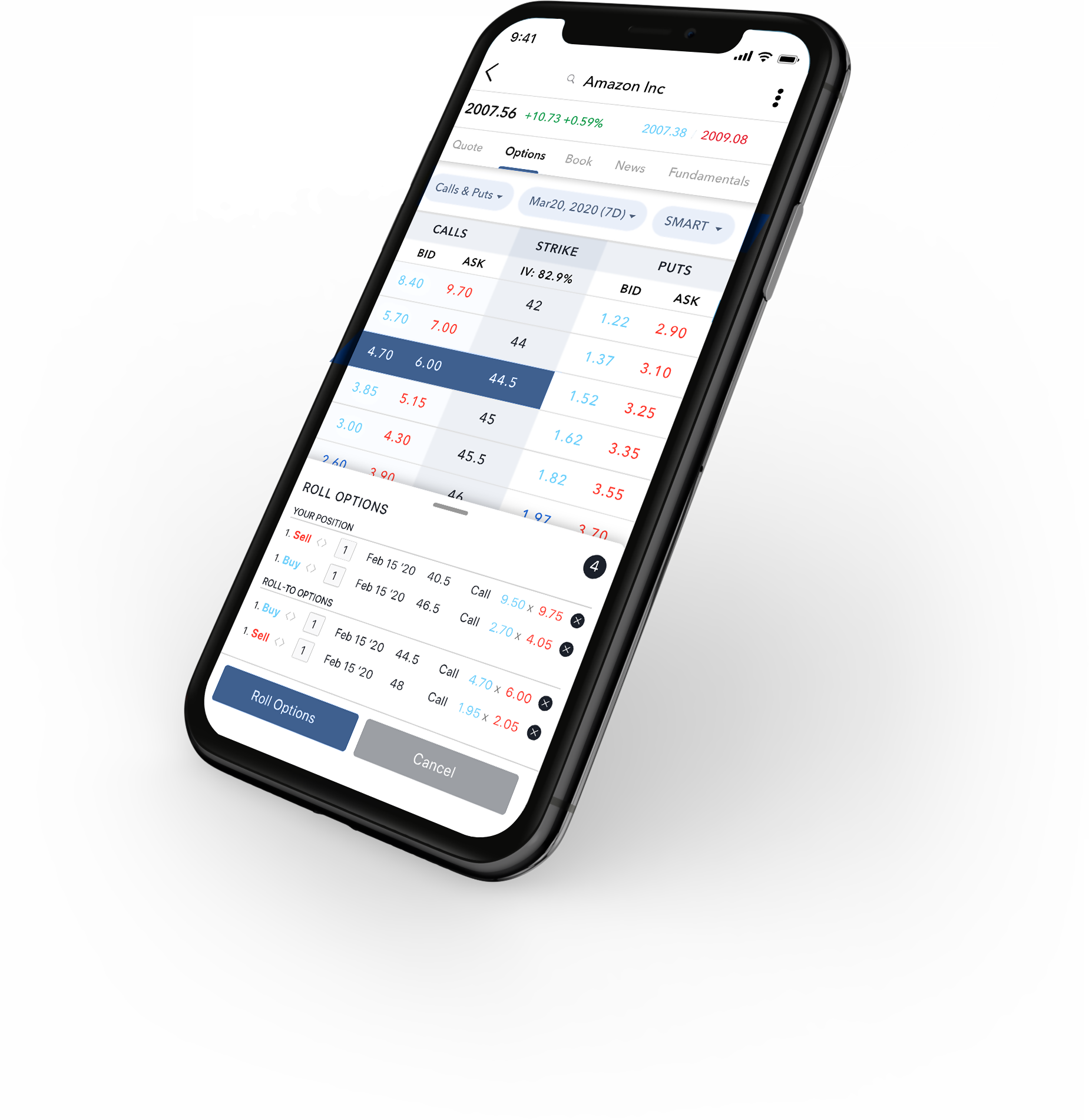 Rollover options mobile